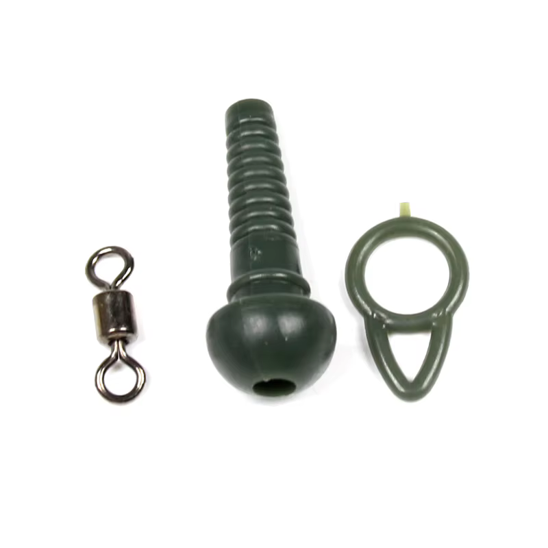 Bimoo Rig de pelo para carpa verde multicuentas con gancho giratorio - imagen 5