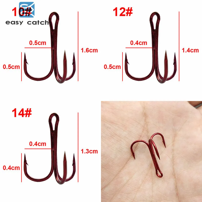 Easy Catch Anzuelos Triples Red Vástago Curvo Para spoon y lure - imagen 2