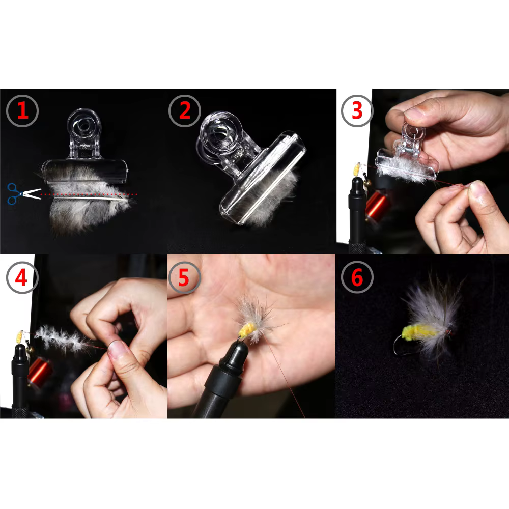 Bimoo Clips CDC atado mosca – Montaje profesional resistente - imagen 3