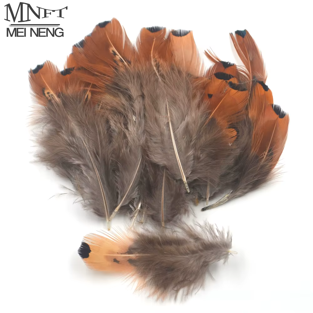 MNFT Plumas mixtas para moscas - punta marrón gris natural, ala cola - imagen 2