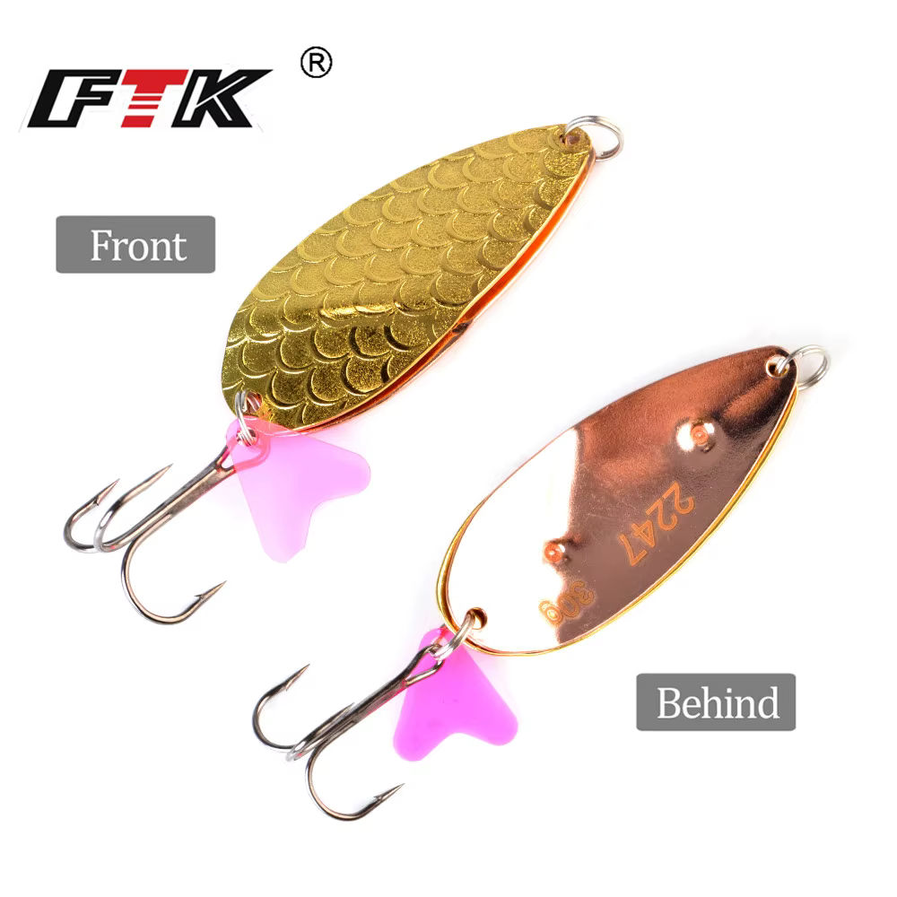 FTK Señuelo Doble Cuchara + Anzuelo Triple 25-35g – Metal para lubina - imagen 5