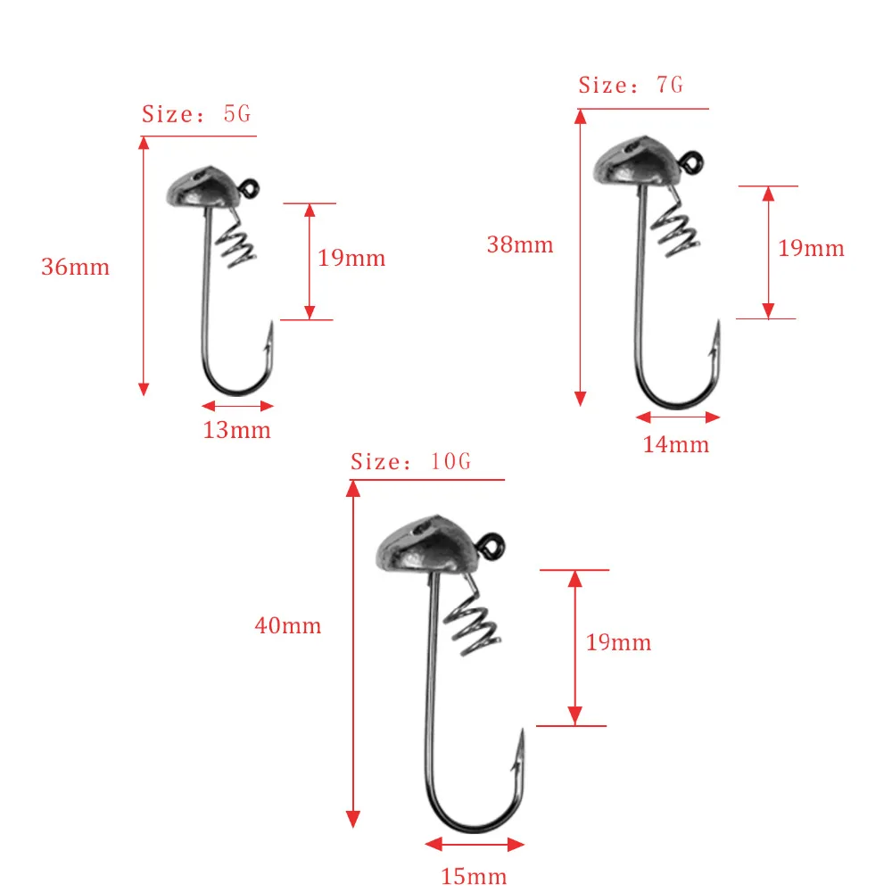 THKFISH Jig Head Ned – Cabeza seta ponderada para vinilo - imagen 3