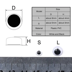 Señuelos de pesca 3D ojos móviles negros holográficos atado moscas