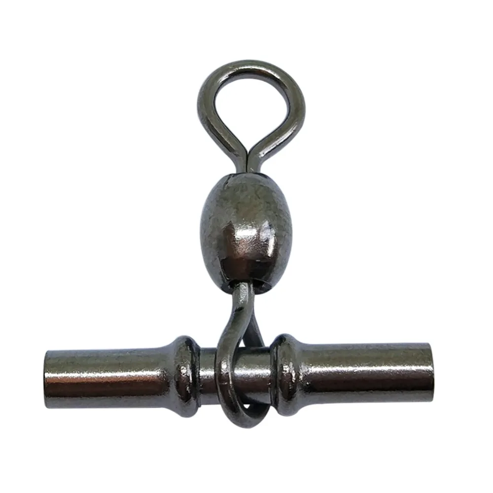 Conector giratorio de 3 vías para líneas de pesca