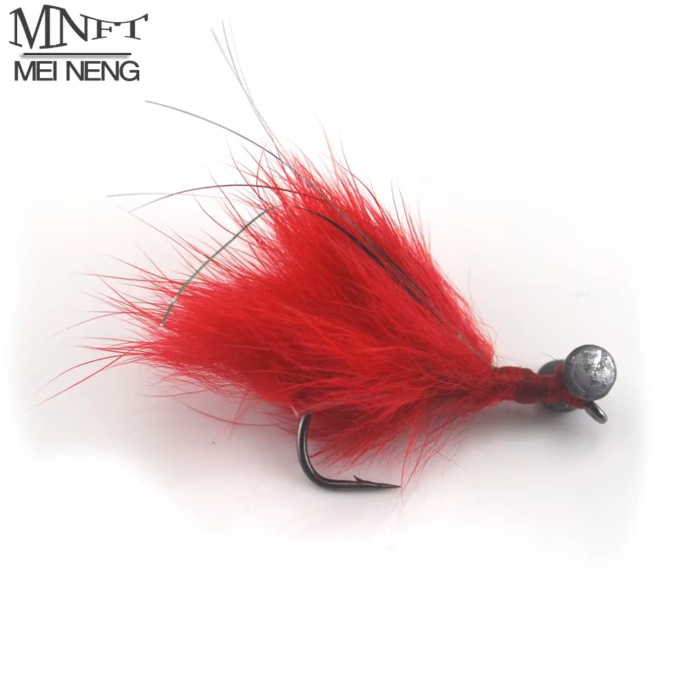 Anzuelos Jig Head Ninfa Princess Roja MNFT para Trucha - imagen 4