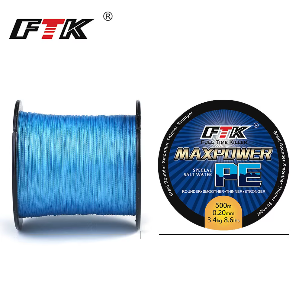FTK Línea trenzada multifilamento 13-17 LB para carpa - imagen 4