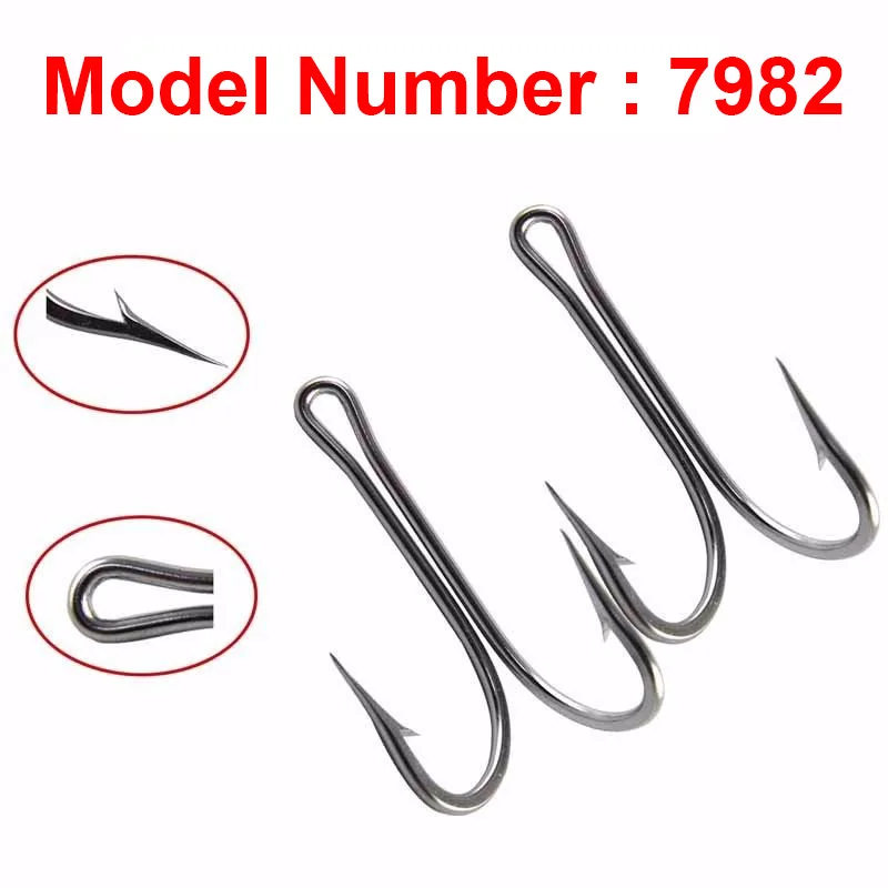 Anzuelos dobles de acero inoxidable para pesca en mar – Tallas grandes 6/0 a 10/0 - imagen 5