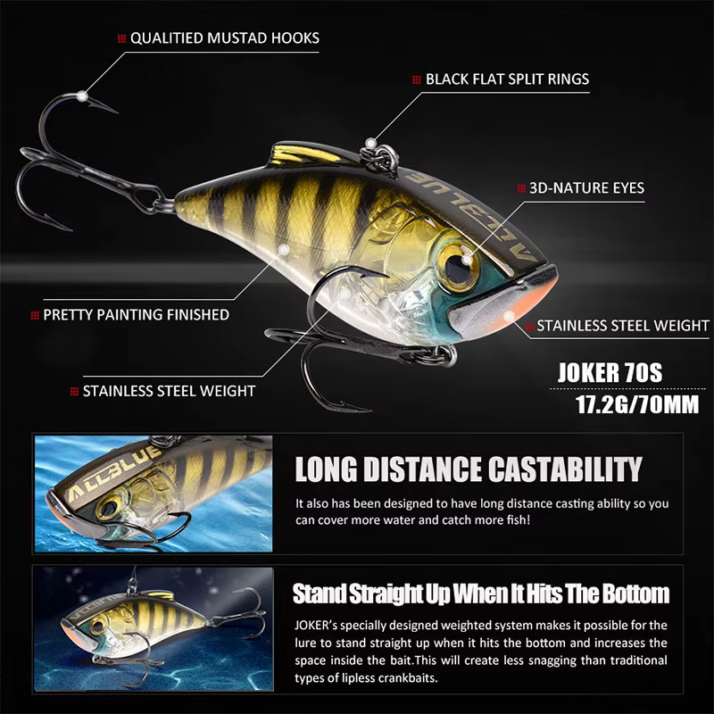 AllBlue Joker 70S – Minnow sinking 7cm para lubina - imagen 4