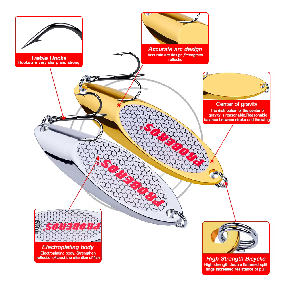 PROBEROS Cucharas de Metal Spinning Marino – Señuelos para Pesca