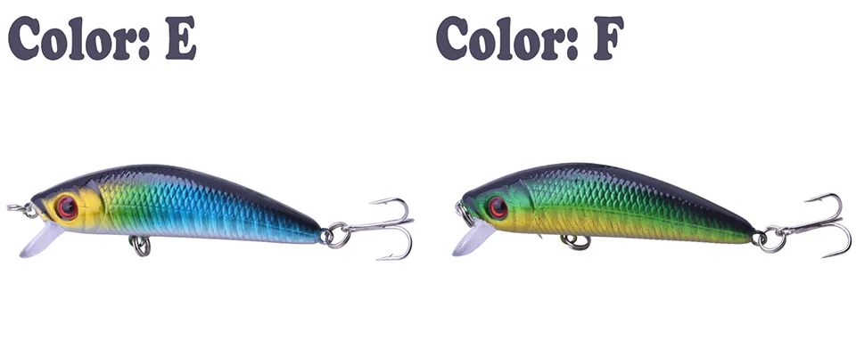 Vista frontal y trasera del señuelo Minnow