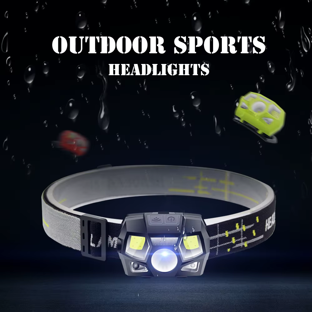 Linterna frontal ANYIGE en uso outdoor