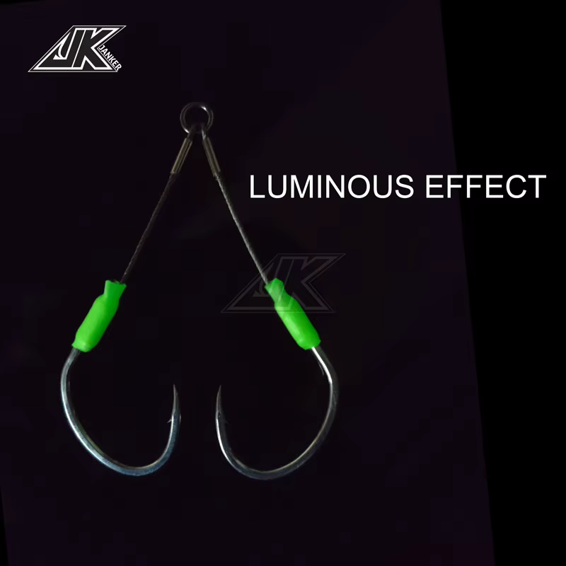 Anzuelo Doble Asistencia JK Luminoso – Acero 7x7 para pesca mar - imagen 3