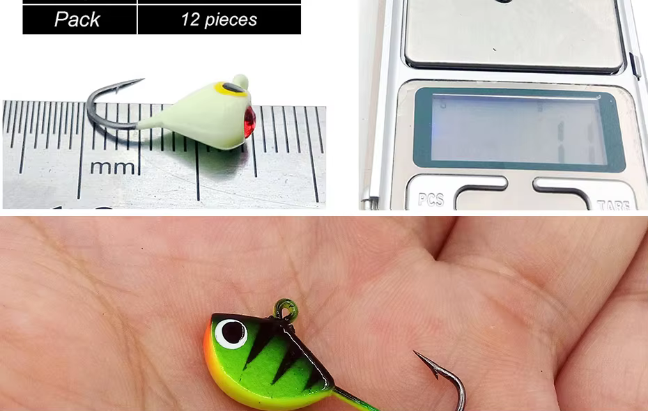 Cabezas de plantilla para jigging en hielo