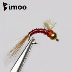 Bimoo Mosca Ninfa Midge Latón Cabeza de Cuentas para Trucha