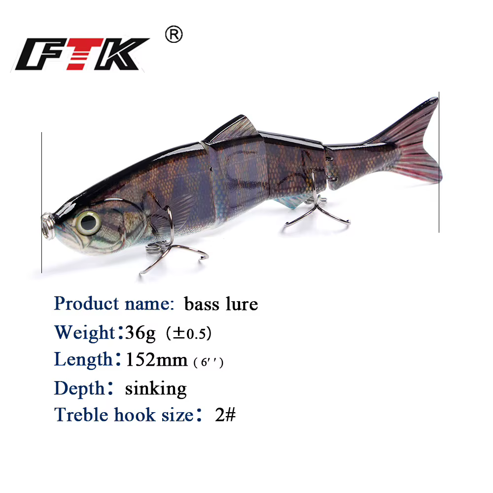 Señuelo Swimbait Multiarticulado FTK para lubina - imagen 3