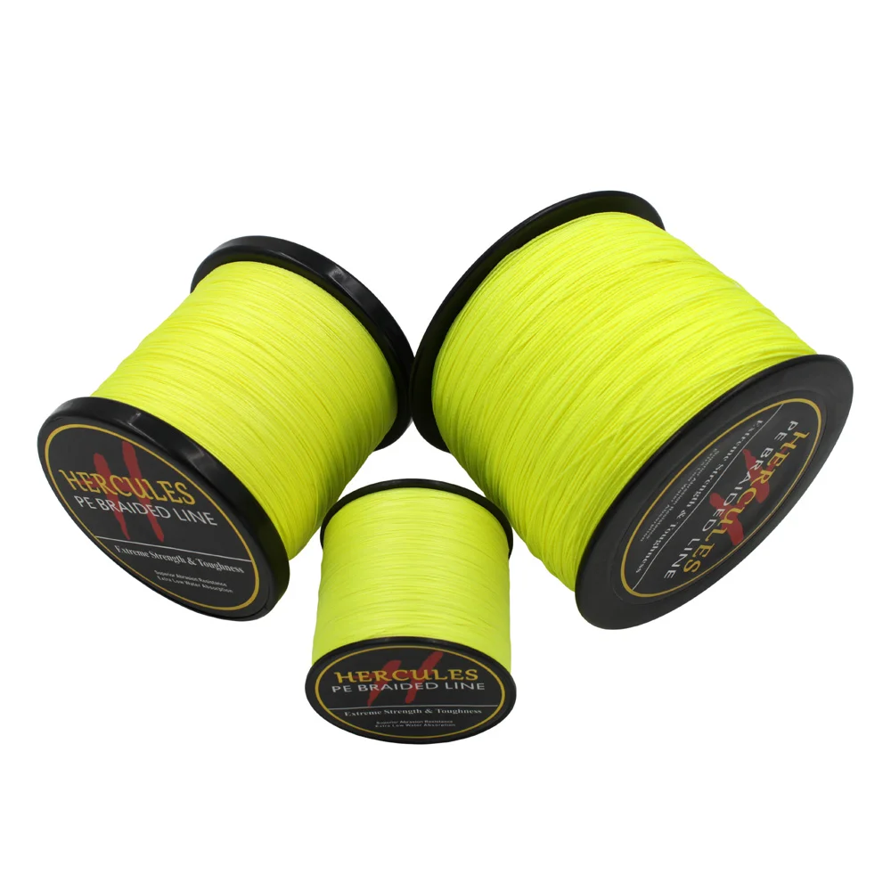 Hércules Sedal trenzado PE 4 hebras amarillo fluorescente - imagen 3