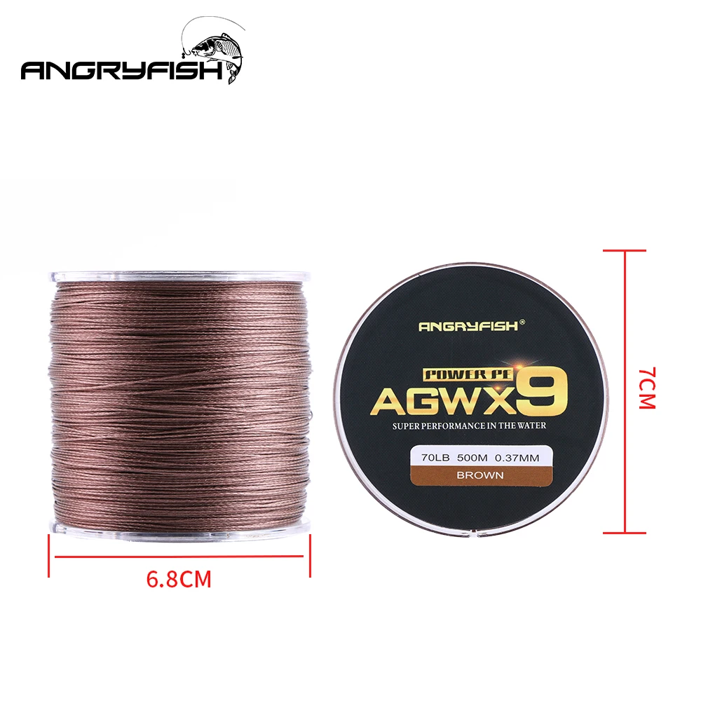 Angryfish Línea trenzada PE fuerte súper multicolor para pesca