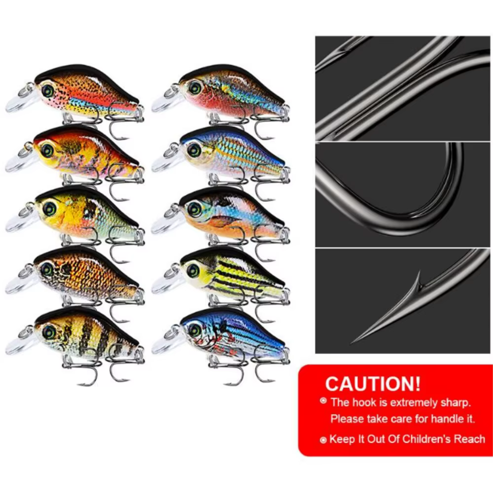 Crankbait Lucio 5,2 cm - cebo duro plastico ojos 3D flotantes - imagen 4