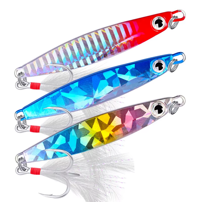 Cucharilla metálica spinning con pluma para trucha y lubina - imagen 5