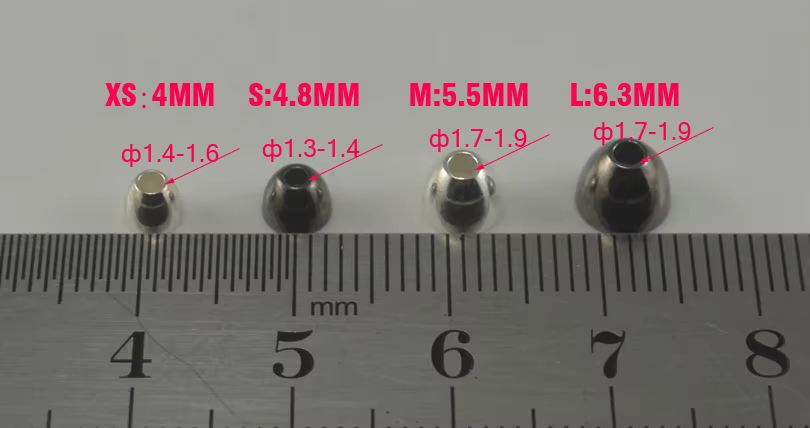 MNFT Cabeza de cono latón para moscas con bolas níquel negro - imagen 3
