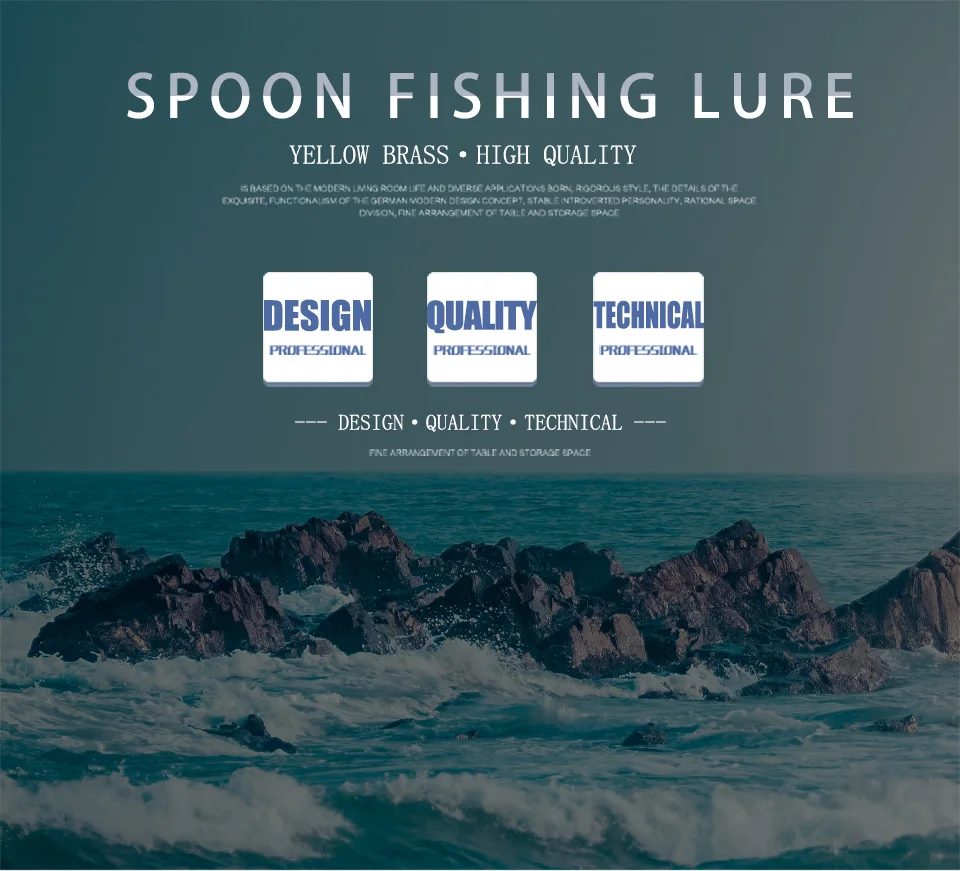 Vista frontal del señuelo W.P.E con acabado en latón