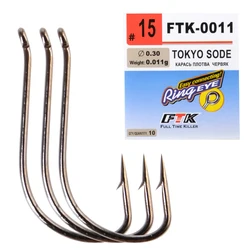 FTK Tokyo SODE Anzuelos de acero inoxidable, vástago extra largo