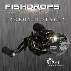 Carrete Baitcasting Fishdrops carbono freno Dual – derecha/izquierda