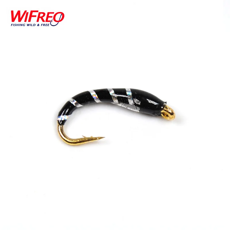 Wifreo Anzuelos dorados para mosca ninfa con cabeza de cuentas - imagen 2