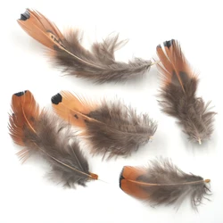 MNFT Plumas mixtas para moscas - punta marrón gris natural, ala cola