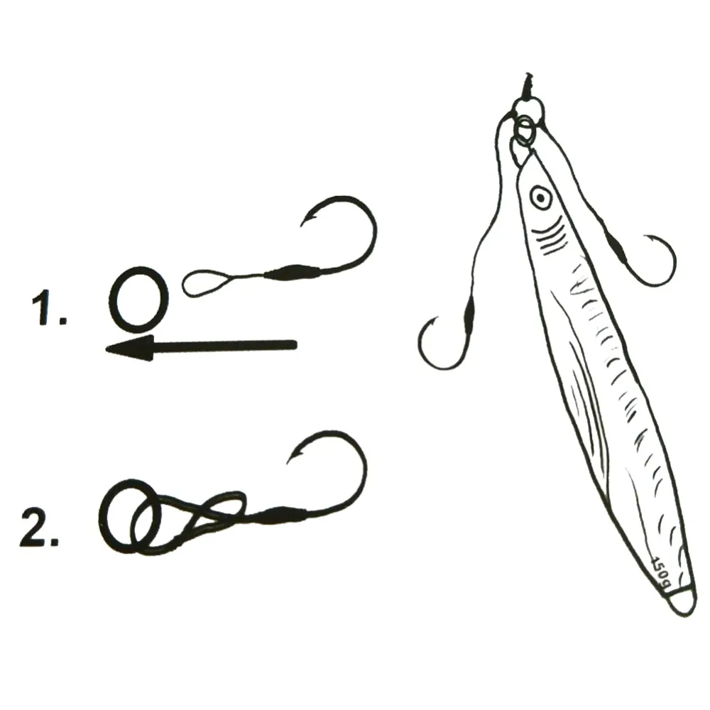 INFOF Anzuelos tándem para jigging de acero inoxidable salada - imagen 2