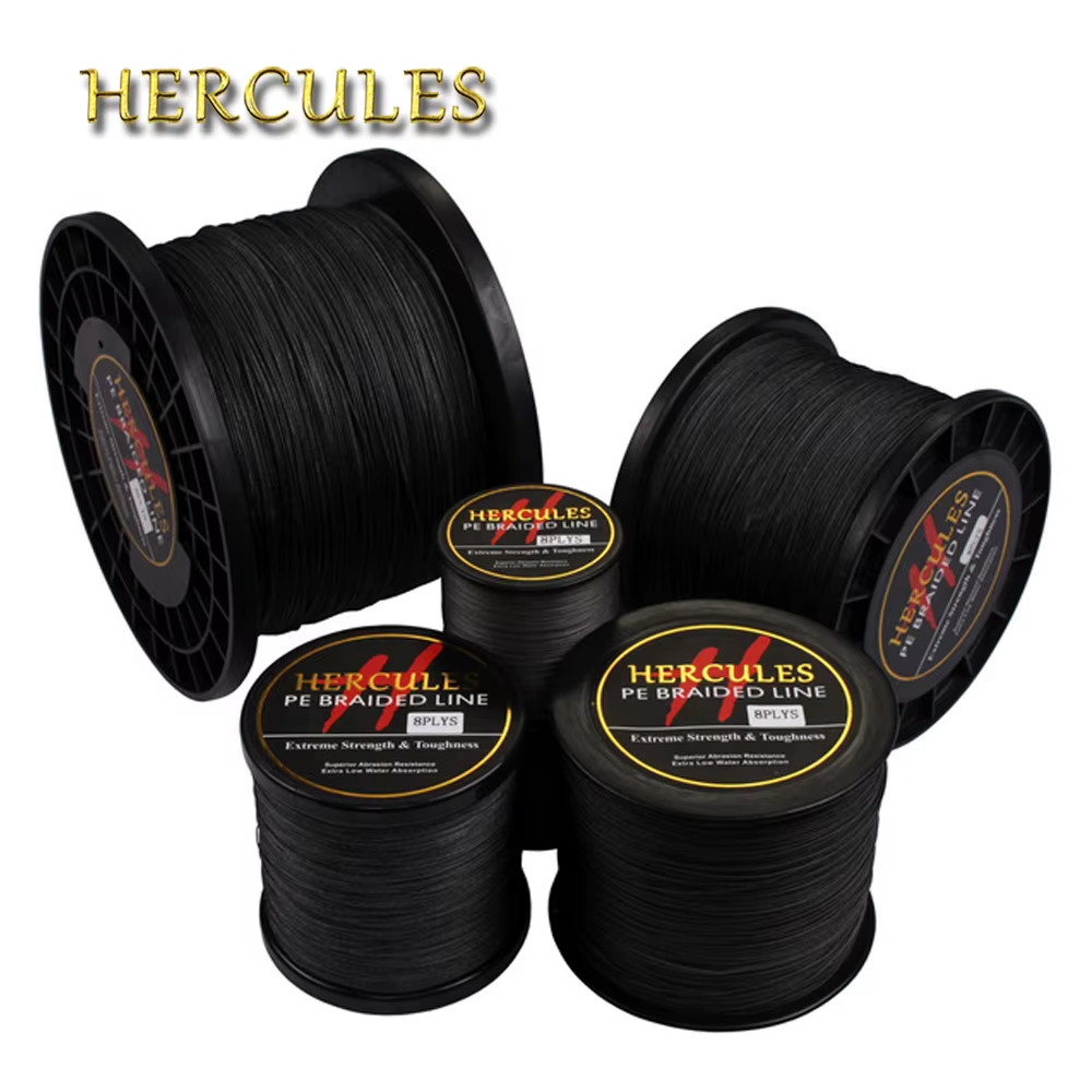 Hercules Sedal Trenzado Negro Superfuerte 100% PE Agua Salada