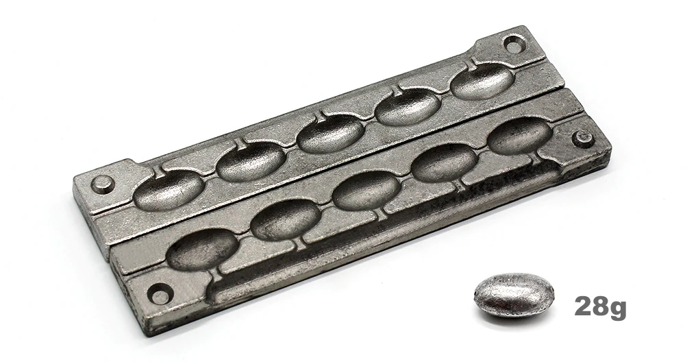 Detalle del molde para chumbadas de pesca