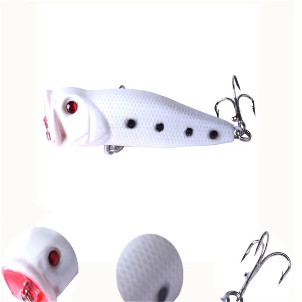 FISHINAPOT Popper Luminoso Señuelo Artificial Hecho a Mano para Pesca - imagen 2