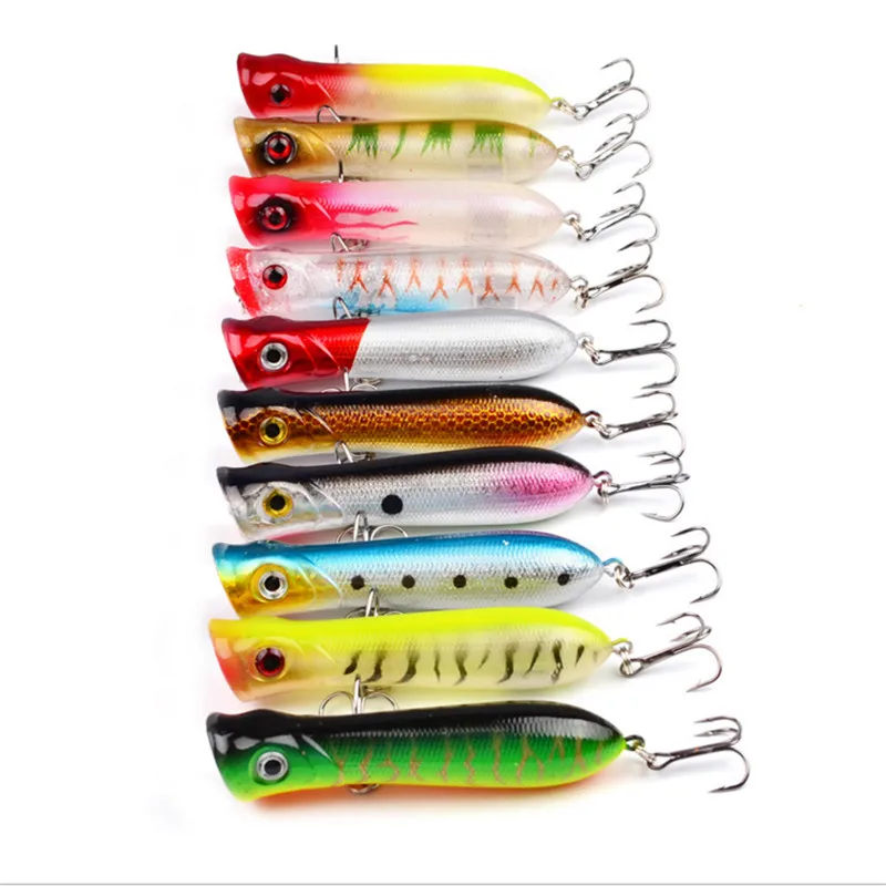 Señuelo popper FISHINAPOT con ojos 3D y colores variados