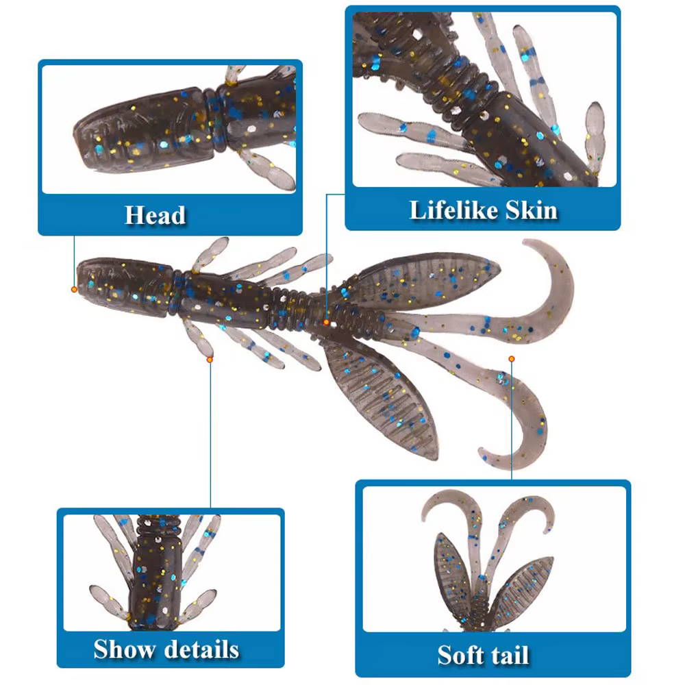 Señuelo camarón vinilo Isca 5,5 cm – silicona suave para pesca - imagen 2