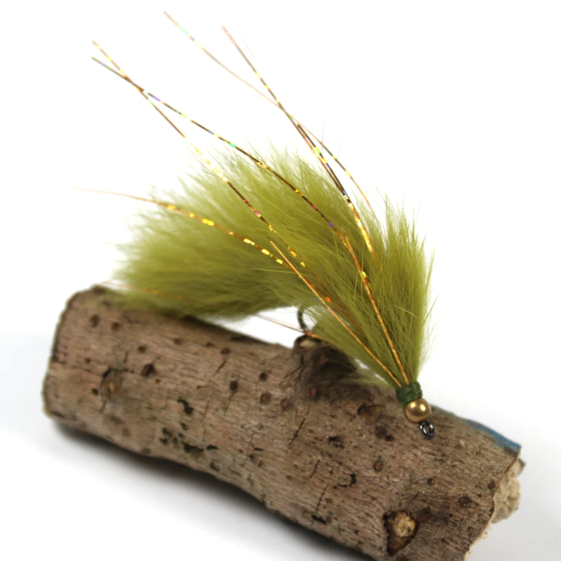 Bimoo Serpentinas Zonker de pesca con cabeza de cobre y oliva