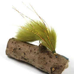 Bimoo Serpentinas Zonker de pesca con cabeza de cobre y oliva
