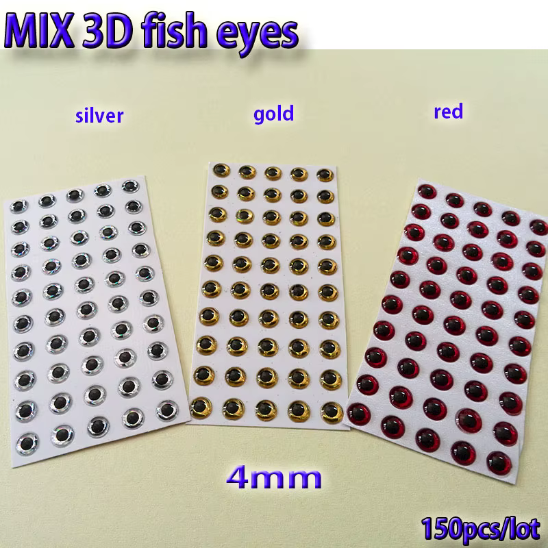 Ojos adhesivos para moscas – Multicolor plata/oro/rojo - imagen 4