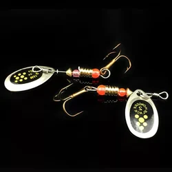 Wobbler Crankbait de metal con lentejuelas y anzuelo giratorio