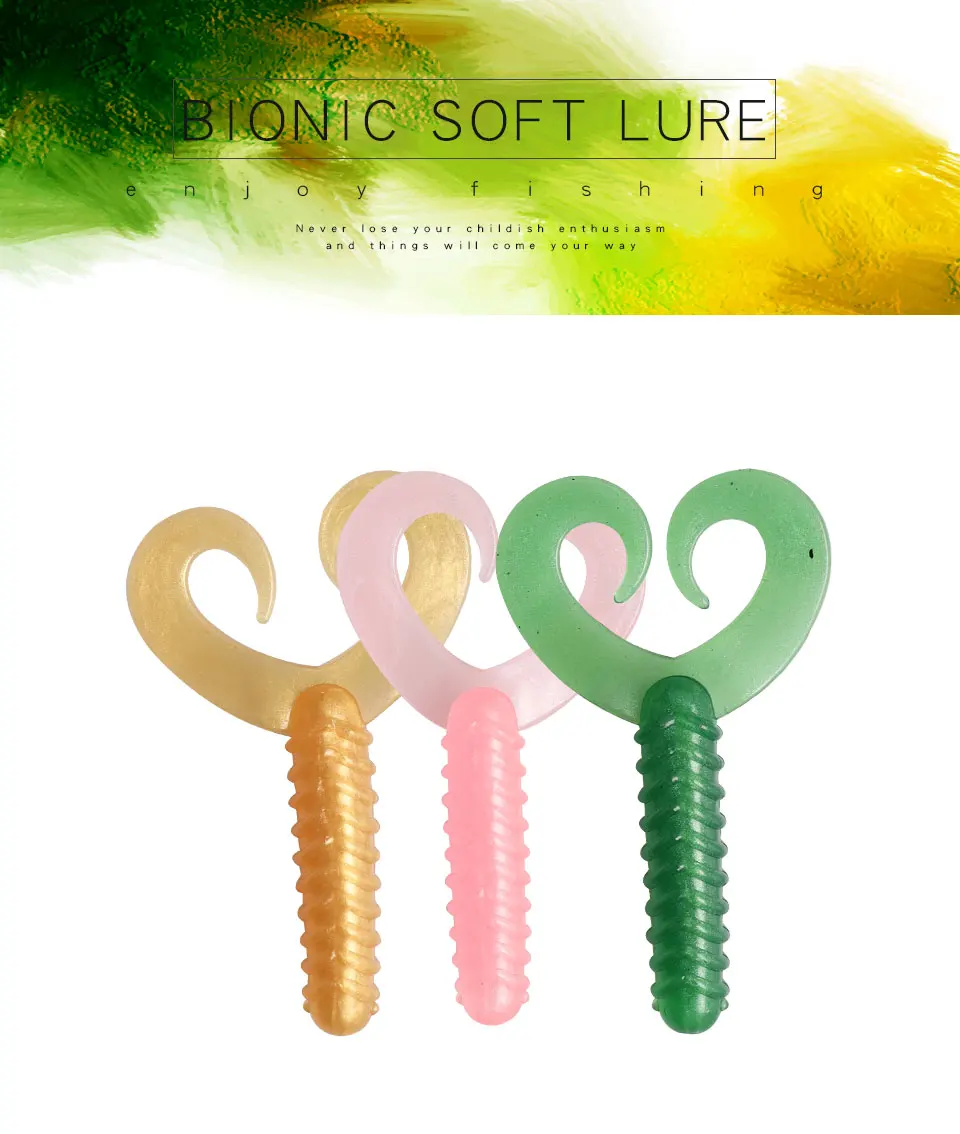 Señuelo vinilo cola bifurcada 75mm en acción