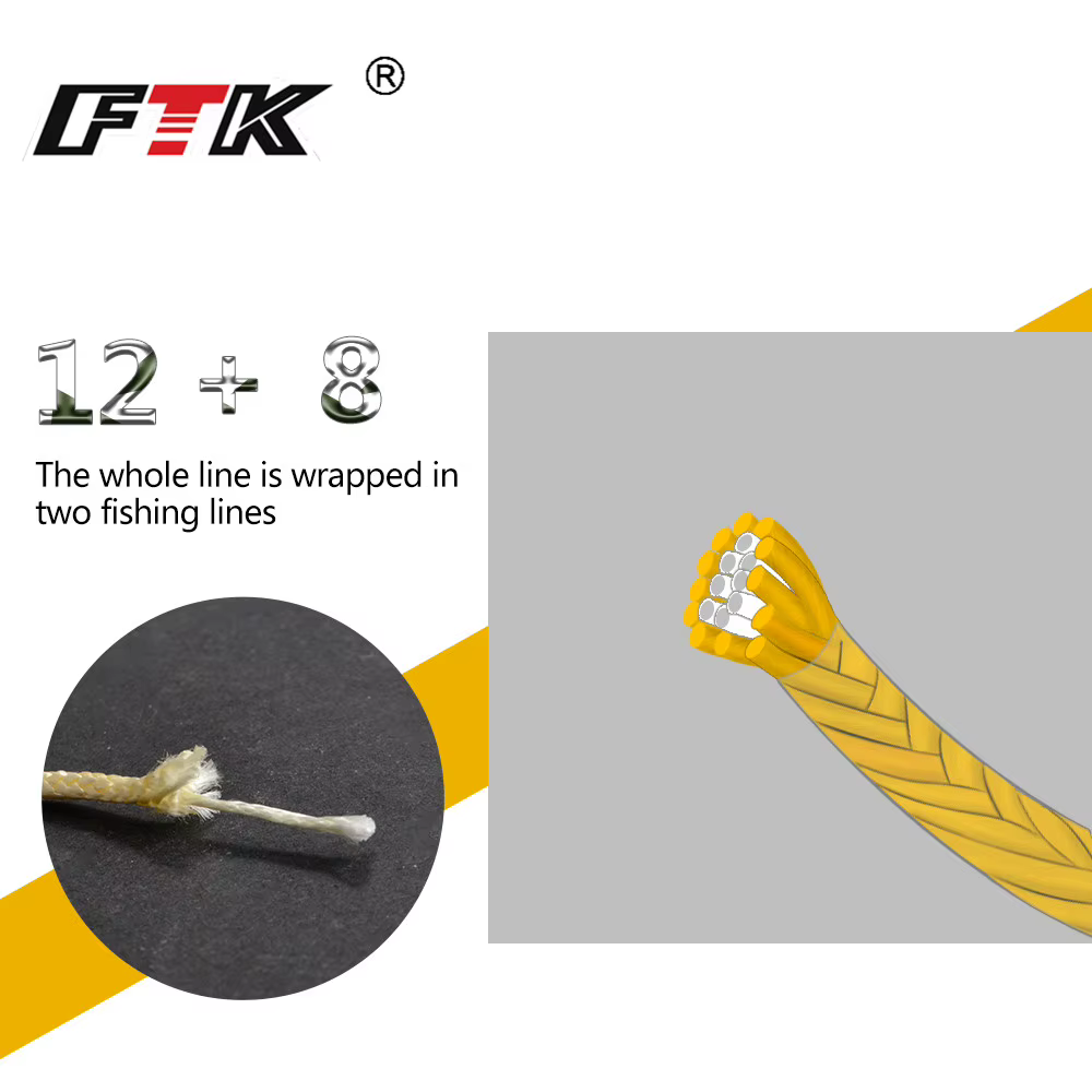 FTK 20M Línea Trenzada PE 12+8 Hilos – Pesca Marina y Jigging - imagen 2