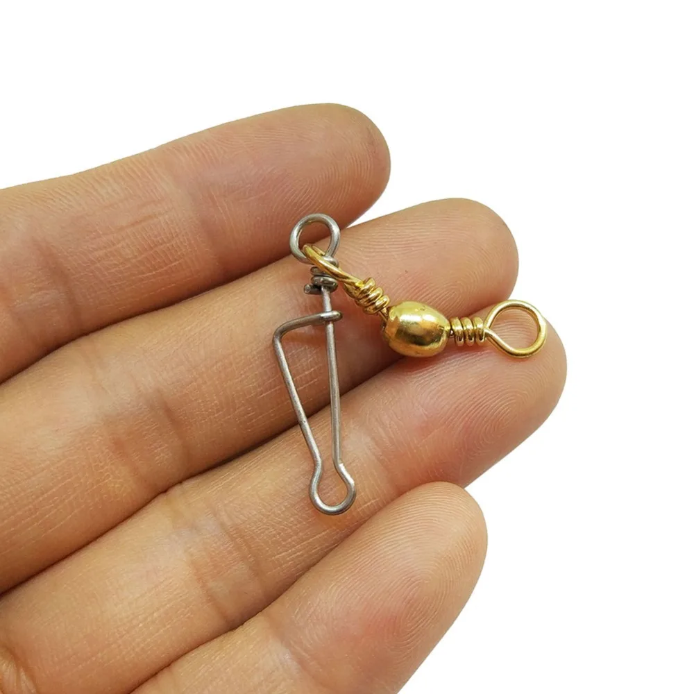 Eslabones giratorios con mosquetón italiano inox para carpa y trucha - imagen 5