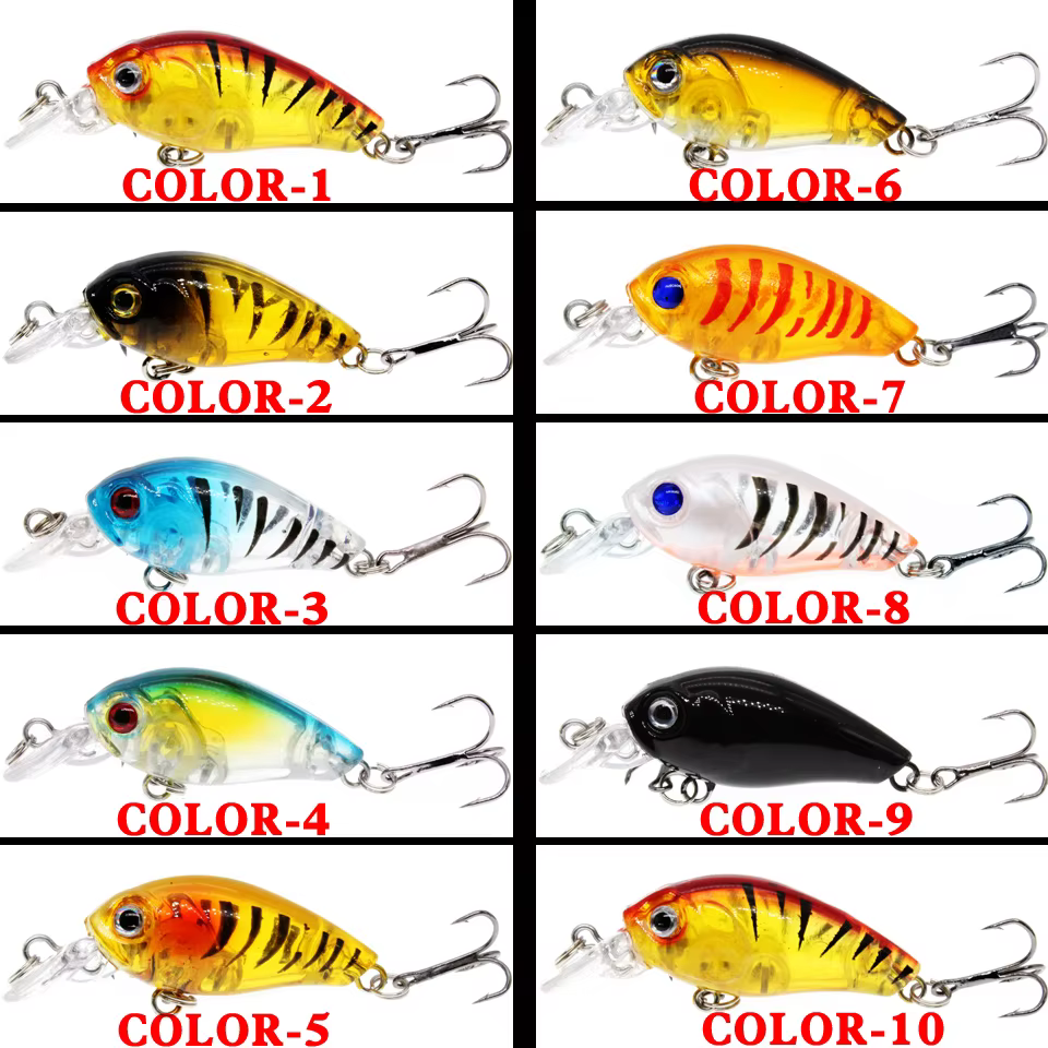 LEOSPORT Crankbait 4,5 cm – Ojos 3D y anzuelos triples - imagen 3