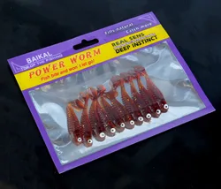 Señuelos blandos de gusano con olor a pescado y brillo en la oscuridad