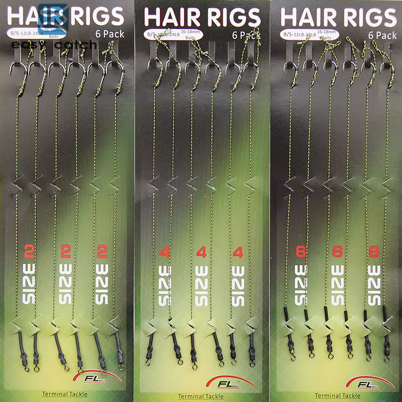 Ganchos Giratorios para Carpa – Hair Rig con Trenzada para Boilies