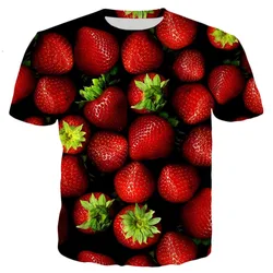 YX GIRL Camiseta de pesca 3D estampado frutas Verano 2019