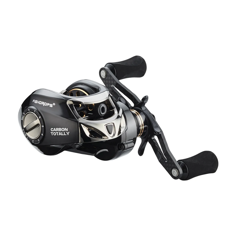 Carrete Baitcasting Fishdrops carbono freno Dual – derecha/izquierda