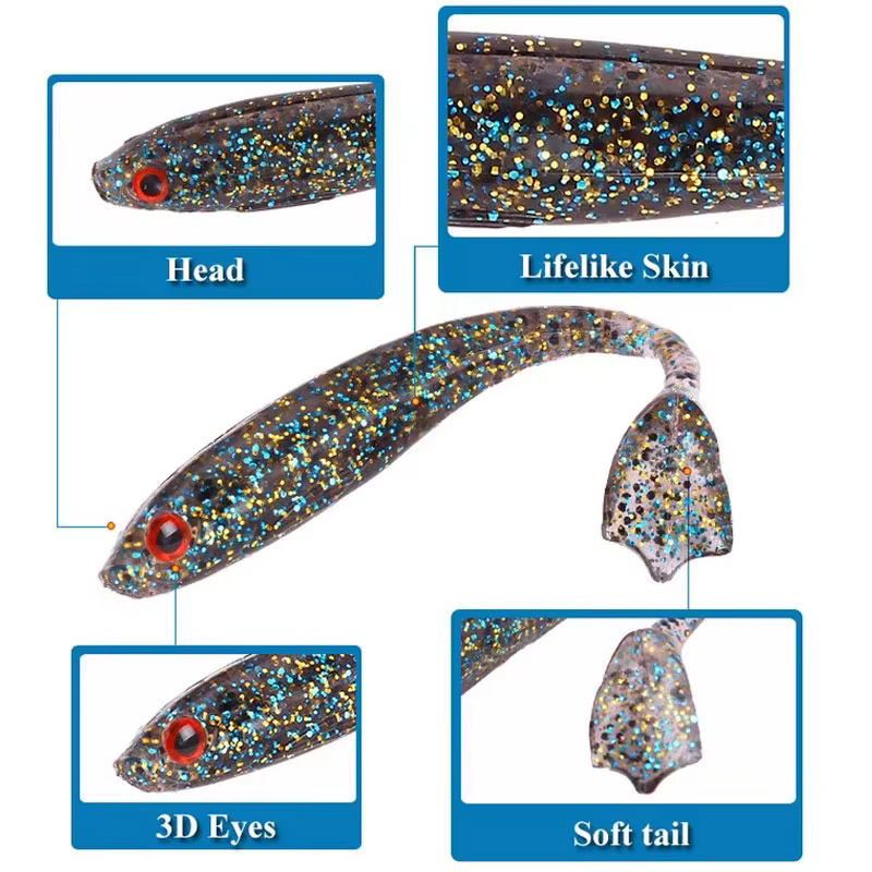 Swimbait de vinilo para lubina – Señuelo de silicona 8cm - imagen 4
