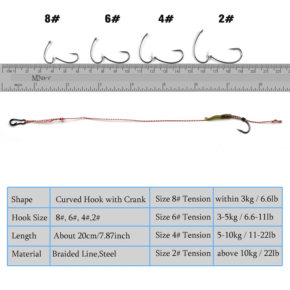 MNFT Aparejos de carpa – Hair rig con anzuelo curvo - imagen 5