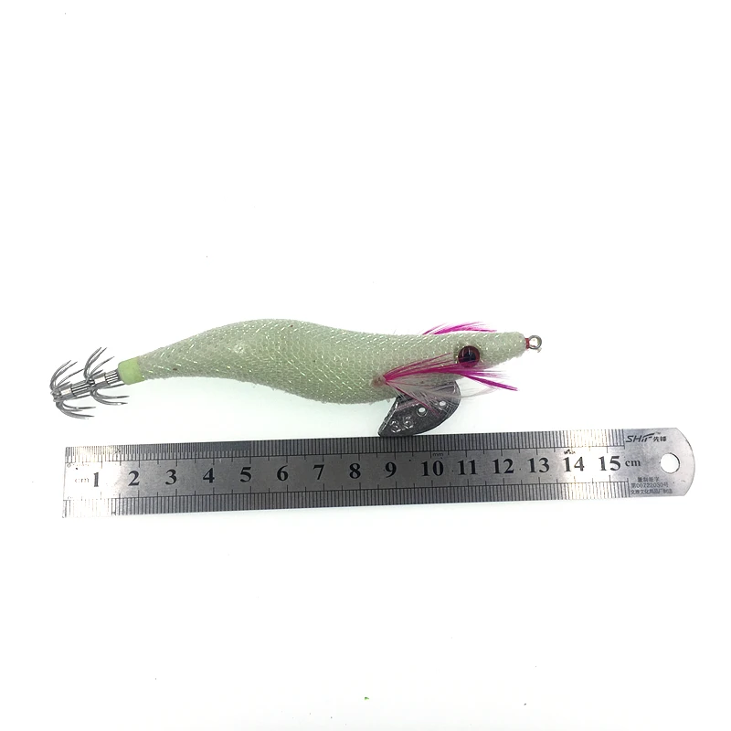 Señuelo para calamares y sepias con plantillas y camarón de madera - imagen 4